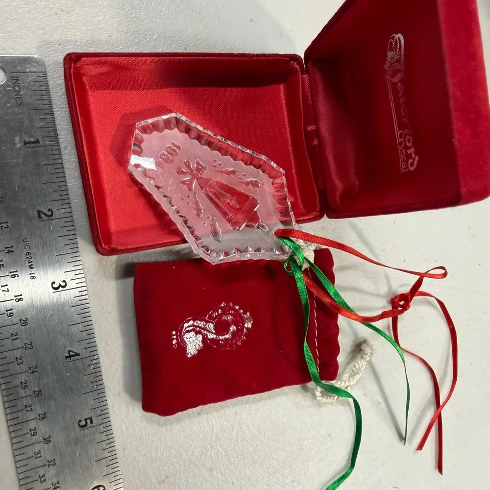 Waterford Crystal 1984 Christmas Bell Ornament Vintage‎ Frosted Glass with Box